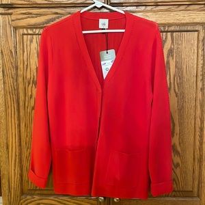 Med orange passage  cardigan sweater